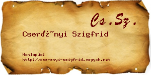 Cserényi Szigfrid névjegykártya